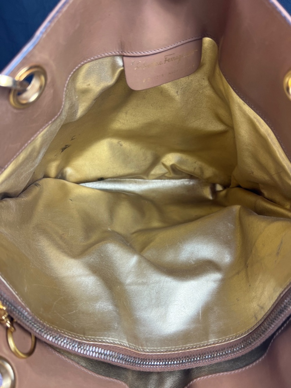 Salvatore Ferragamo Botanical Canvas Leather Tote Bag P21 3213 - Vintage 90’s - Picture 10 of 13